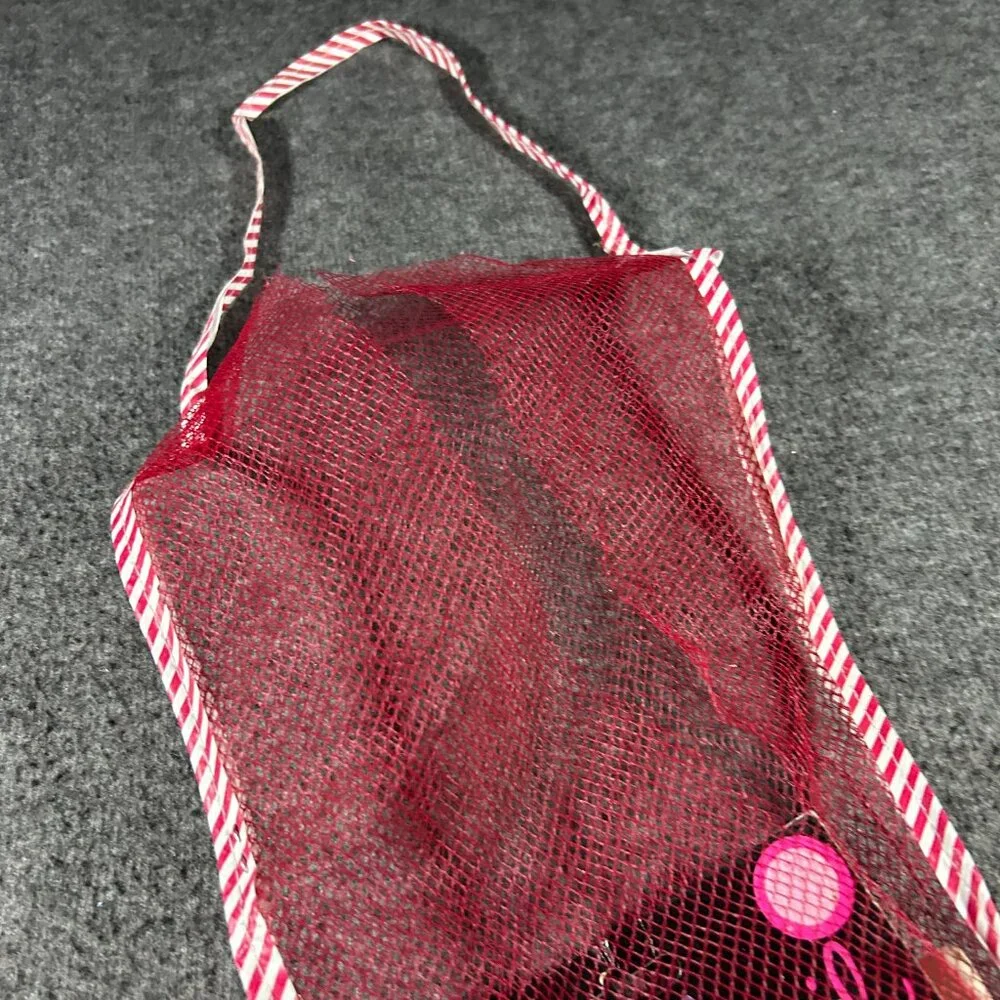 Vintage Mesh Stocking‎ Filled Opened with Magic Toys Christmas